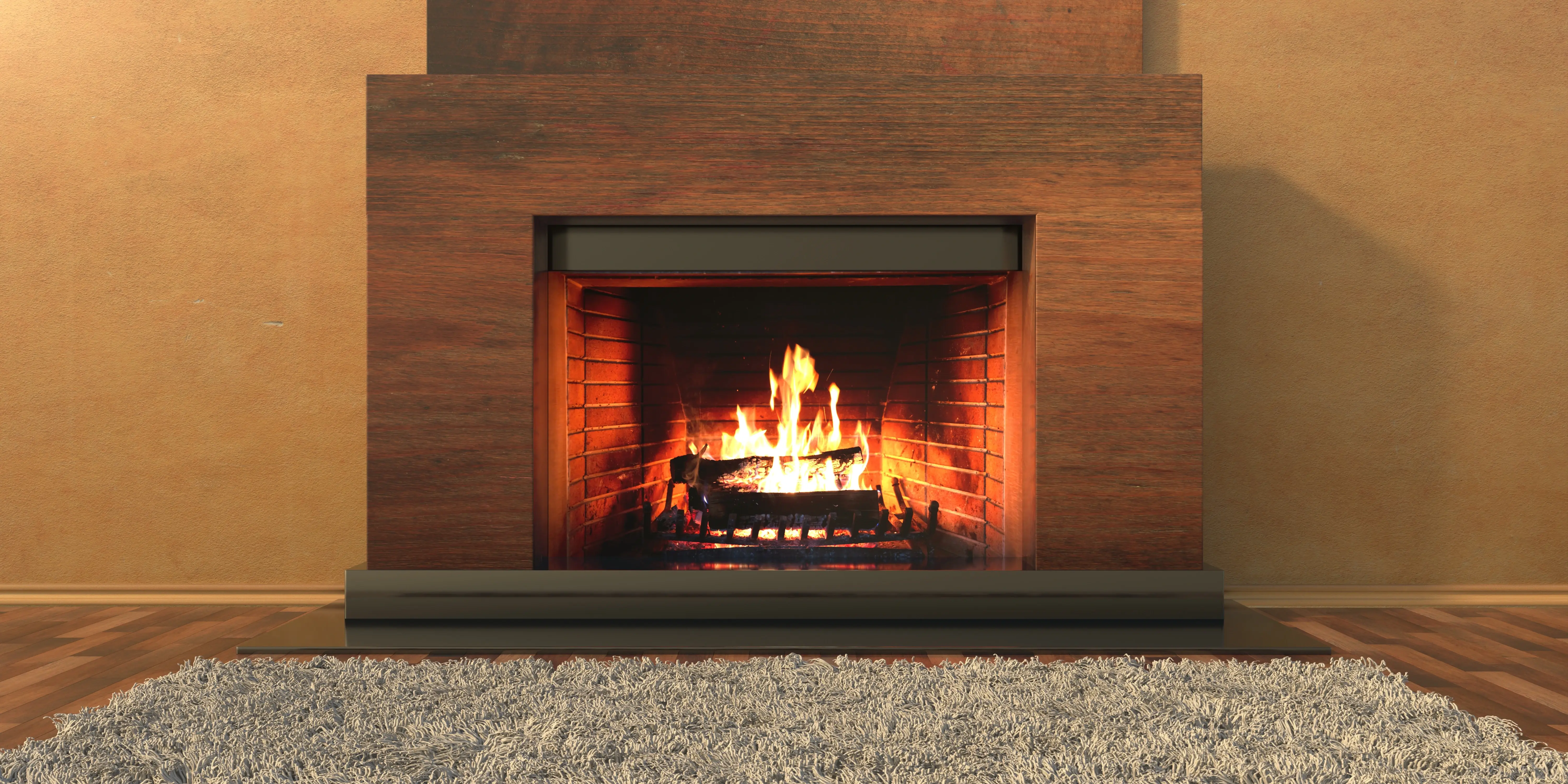 burning custom fireplace design cozy home interior 