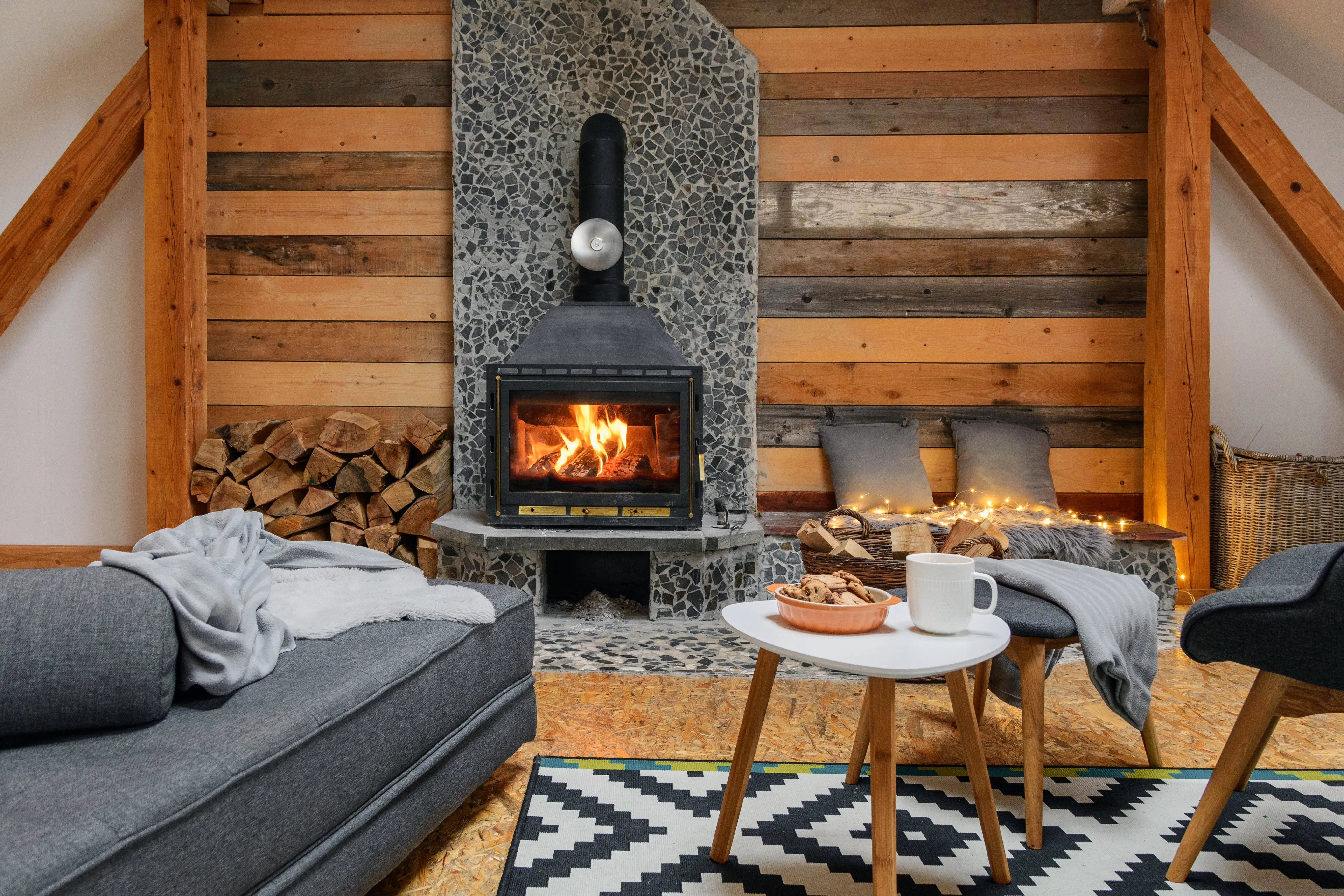 fireplace accent wall